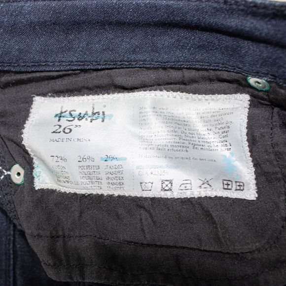 Ksubi Women's Spray on Skinny Jeans ankle zip crop in Blue after party Size 26 - Picture 3 of 12